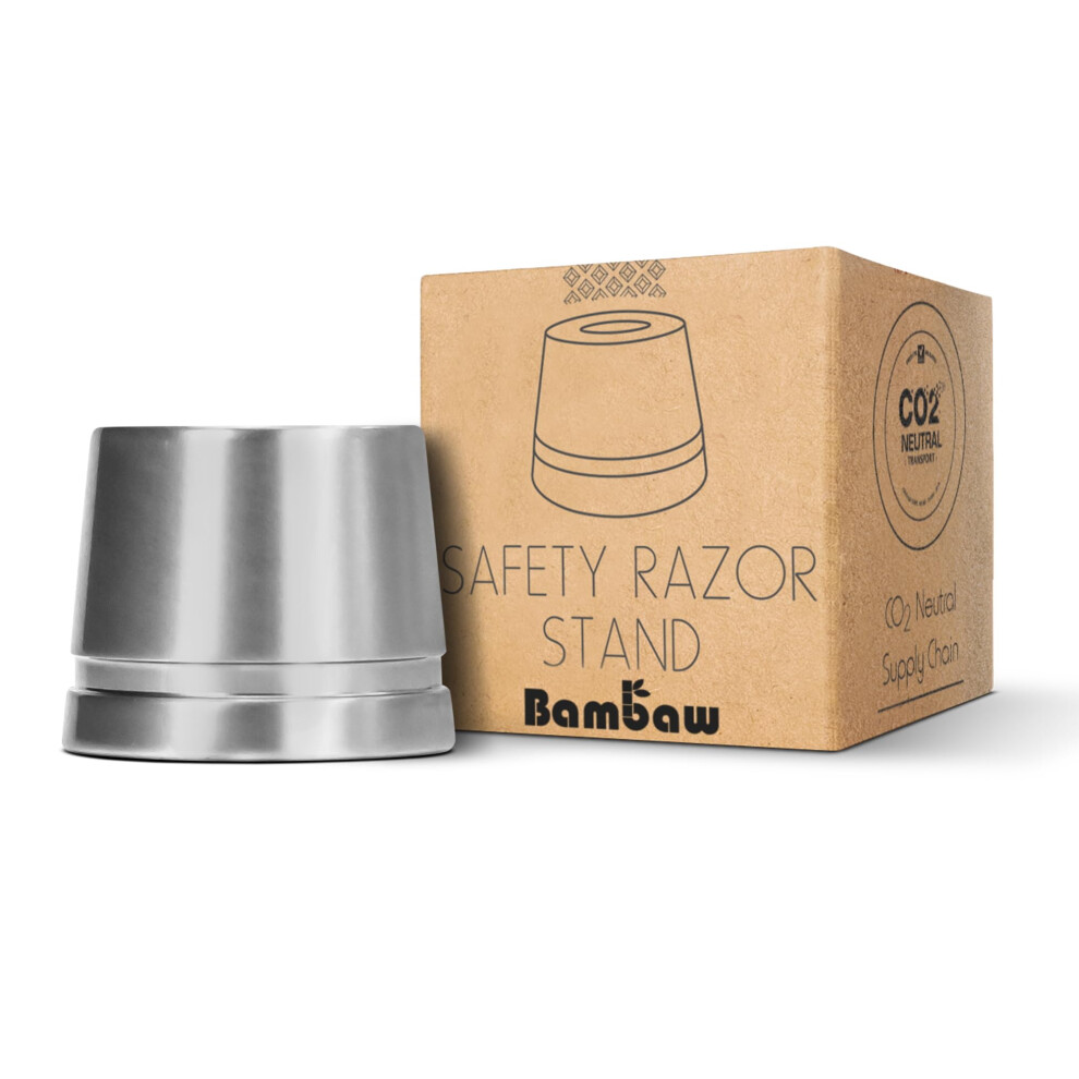 Bambaw Silver Safety Razor Stand, Does Not Fit All Safety Razors, Shave Holder, Double Edge Razor Holder, Shaving Stand,
