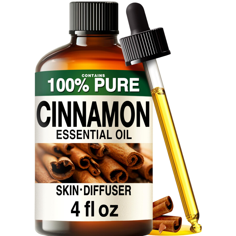 Kukka Essential Oils Kukka Cinnamon Essential Oil For Diffuser - 118Ml - 100% Pure Natural Cinnamon Bark Oil For Skin, Aromatherapy And Candles & Soap Making Scent Diy