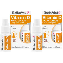 BetterYou Vitamin D 400 IU Junior Daily Oral Spray, Pill-Free Vitamin D3 Supplement for Children, 3-Month Supply, Made in The UK, Natural Peppermint