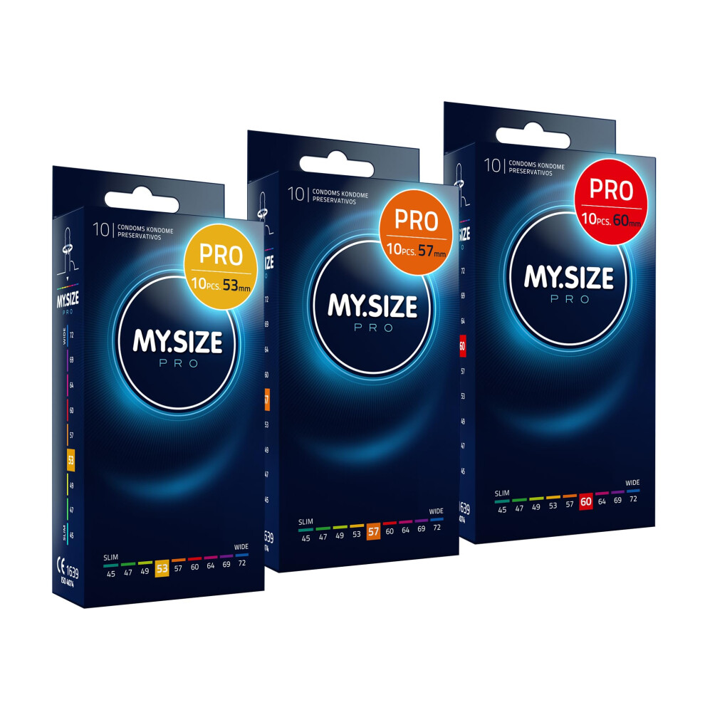 My.size Pro Condom Size 3,4,5-53,57,60 Mm, 3X10 Condoms - Perfect Fit And A Suitable Size For Everybody