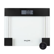 Salter Clear Glass Bathroom Scale – Body Weight Measurements, Toughened Platform, 180KG/400lbs Capacity, LCD Digital Display, Compact, Instant Readi