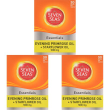 Seven Seas Evening Primrose Oil +1000 mg Starflower Oil Capsules, 30 High Strength Tablets, from Natural Oils, GLA (Omega-6 Fatty Acid), with Vitamin