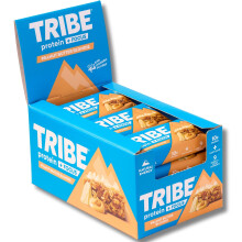 TRIBE Protein + Focus Flapjack Bars - Peanut Butter Blondie (12 x 60g) | Vegan Protein Bar | Lion's Mane, Ginseng + 9 Nutrients For Clarity & Natural