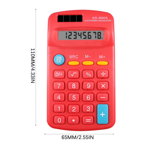 XUNRYAN desktop calculator solar powered red 2