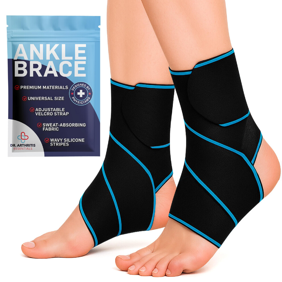 Dr. Arthritis Essentials Ankle Brace For Men & Women, Stabilizing Ankle Support For Ligament Damage, Sprains, Sports Injuries, And Plantar Fasciitis