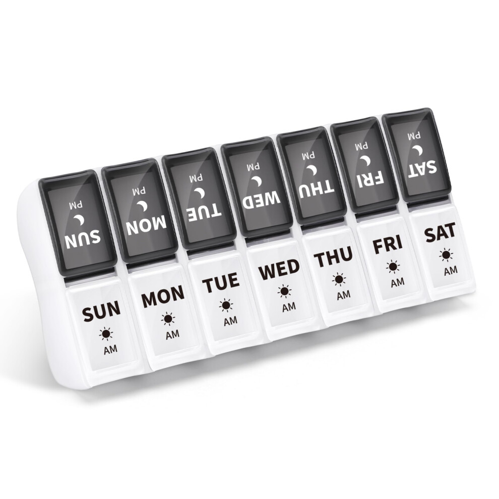 Opret Weekly Pill Organiser, Small Pill Box 7 Day 2 Times A Day For