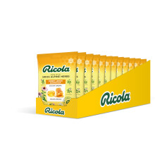 Ricola Honey Lemon and Echinacea Cough Drops Bag, Pack of 12, Naturally Effective Throat Lozenges, Cough Sweets,12 X 75 g