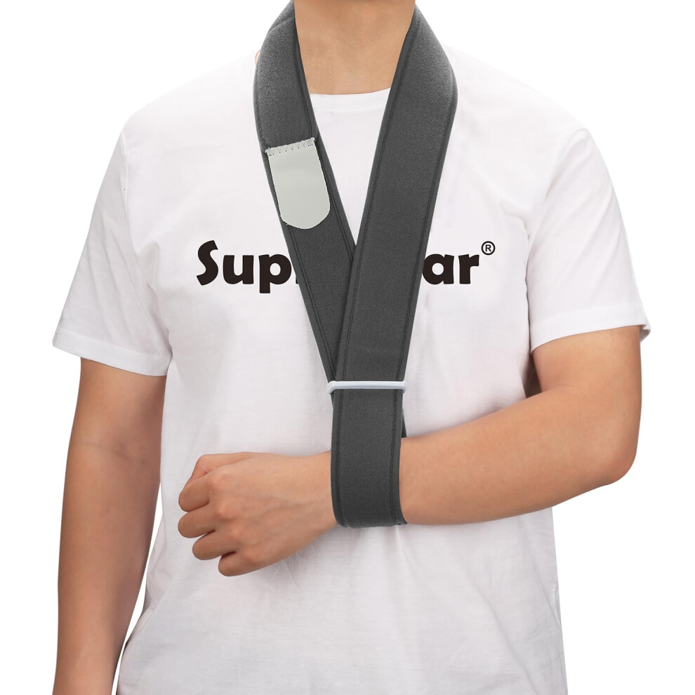 Supregear Arm Sling, Adjustable Collar And Cuff Sling, Lightweight Simple Shoulder Immobilizer Arm Elbow Support Strap For Men Women, One Size Fits M