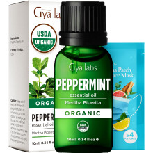 Gya Labs USDA Certified Organic Peppermint Essential Oil for Diffuser - for Topical Use, Hair, Body, Massages, Aromatherapy, DIY Candle Making Scents