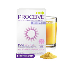 Proceive MAX Women - Fertility Supplement for Conception - Pregnancy Vitamins for Women Trying to Conceive - Zinc, Folic Acid, Vitamin D - 30 Sachet
