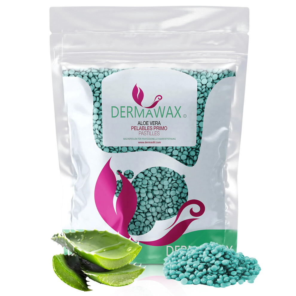 Dermawax Aloe Vera Hard Wax Beads 400G Â Stripless Film Wax For Hair Removal Â L