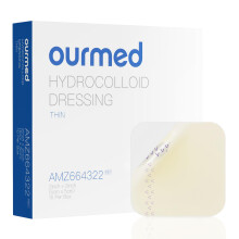 Ourmed Hydrocolloid Dressing 5cm x 5cm, Extra Thin Waterproof Wound Plasters, Adhesive Bandages for Light Exudate Wound, Blister, Acne, Superficial W