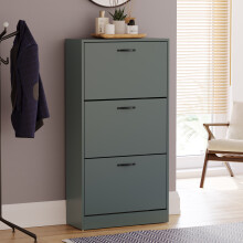(Jasper Green) 3 Drawer Shoe Cabinet Pull Out Hallway Storage