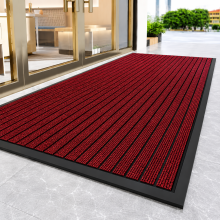 (60x90cm-Outdoor Mat/Rug, Burgundy) Heavy Duty PVC Rubber Mats Extra Large Small Hall Entrance Rugs