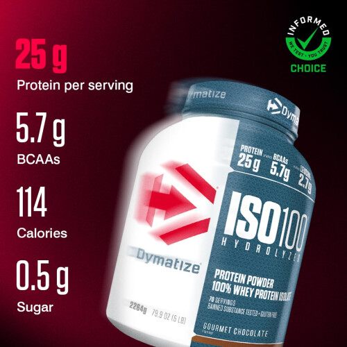 Dymatize ISO 100 Hydrolyzed Gourmet Chocolate 100 2264g - Whey 1