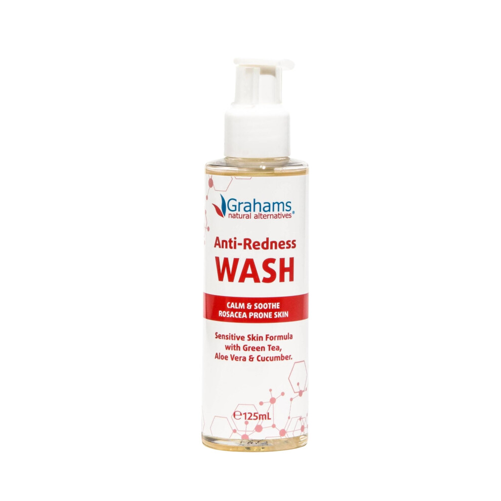 Grahams Natural Rosacea Anti-Redness Face Wash Â Gentle Facial Cleanser To Soothe And Calm Redness-Prone Skin With Green Tea, Aloe Vera And Cucumber