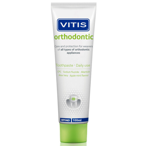 Vitis Orthodontic Toothpaste 100ml - Fluoride Toothpaste for Braces, Gum Protect
