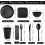 Wheat Straw Dinnerware Set Black 48 Pcs 7