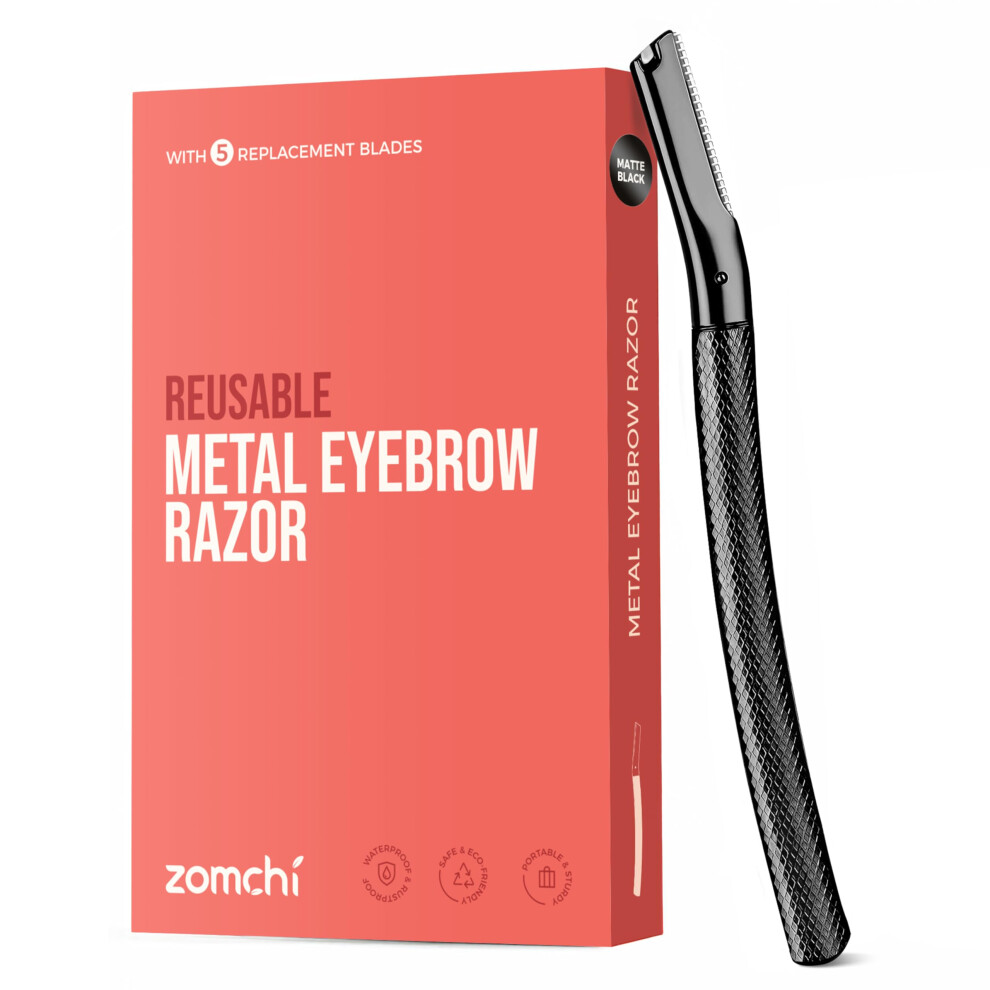 Zomchi Black Eyebrow Razor, Dermaplaning Tool For Face, Eyebrow Trimmer Shaper With Precision Cover,