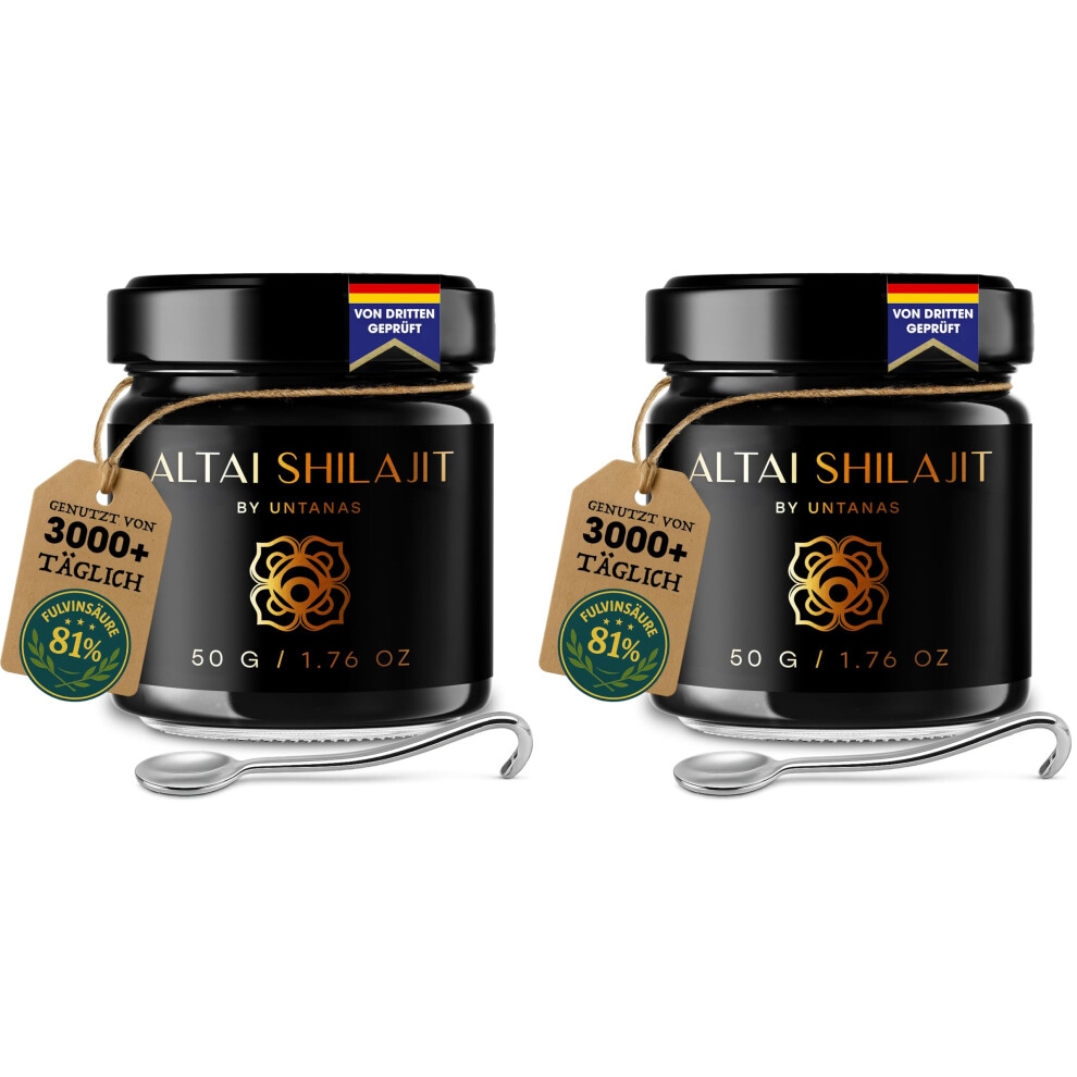 Untanas Original Shilajit Resin - 50G - Gold Grade Shilajit - 6 Months Supply - High Fulvic & Humic Acid - 100% Pure Shilajit - For Energy & Stamina (Pack Of