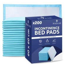 200 x Bazaar Disposable Incontinence Bed Pads 60 x 60cm | Highly-Absorbent Incontinence Bed Sheets | Waterproof Incontinence Sheets for Sofa, Mattres