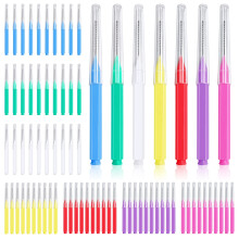 Obidodi 70 Pieces Interdental Brushes, Toothpicks Tooth Flossing Head, Dental Floss Stick Oral Dental Hygiene Brush, Mini Teeth Cleaner Cleaning Gaps