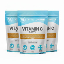 Vitamin C & Zinc 1200mcg | 360 High Strength Vegan Tablets (Not Capsule or Powder) | Made in UK | for Normal Immune System | Supplement for Men & Wom