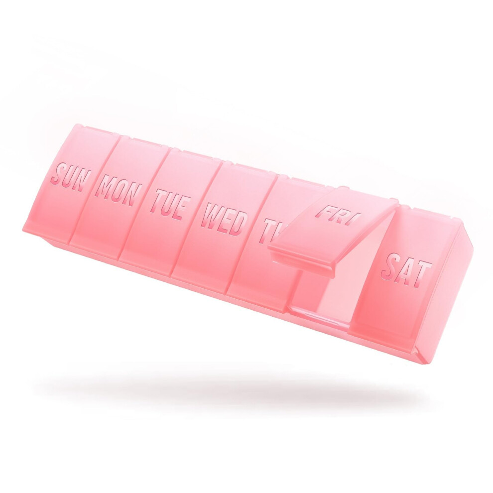 Barhon Extra Large 7 Day Pill Box Organiser, Weekly Vitamin Case Box Large Capacity Compartments, Bpa-Free Medication Organiser, Daily Pill Case To Hold Vit