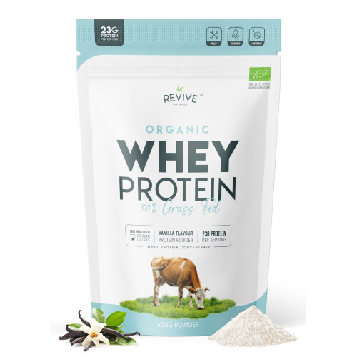 Organic Whey Protein Powder 400g (Vanilla Flavour) – Grass Fed