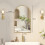 42x68 Arch Bathroom Mirror Cabinet,Metal Framed 4