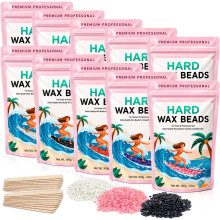 VEGISHINE Professional Hard Wax Beads 1000g, Multi-colour Hot Wax Beads with 20 Wooden Sticks, Strip-Free Hair Removal Wax for Full Body, Bikini, Bra