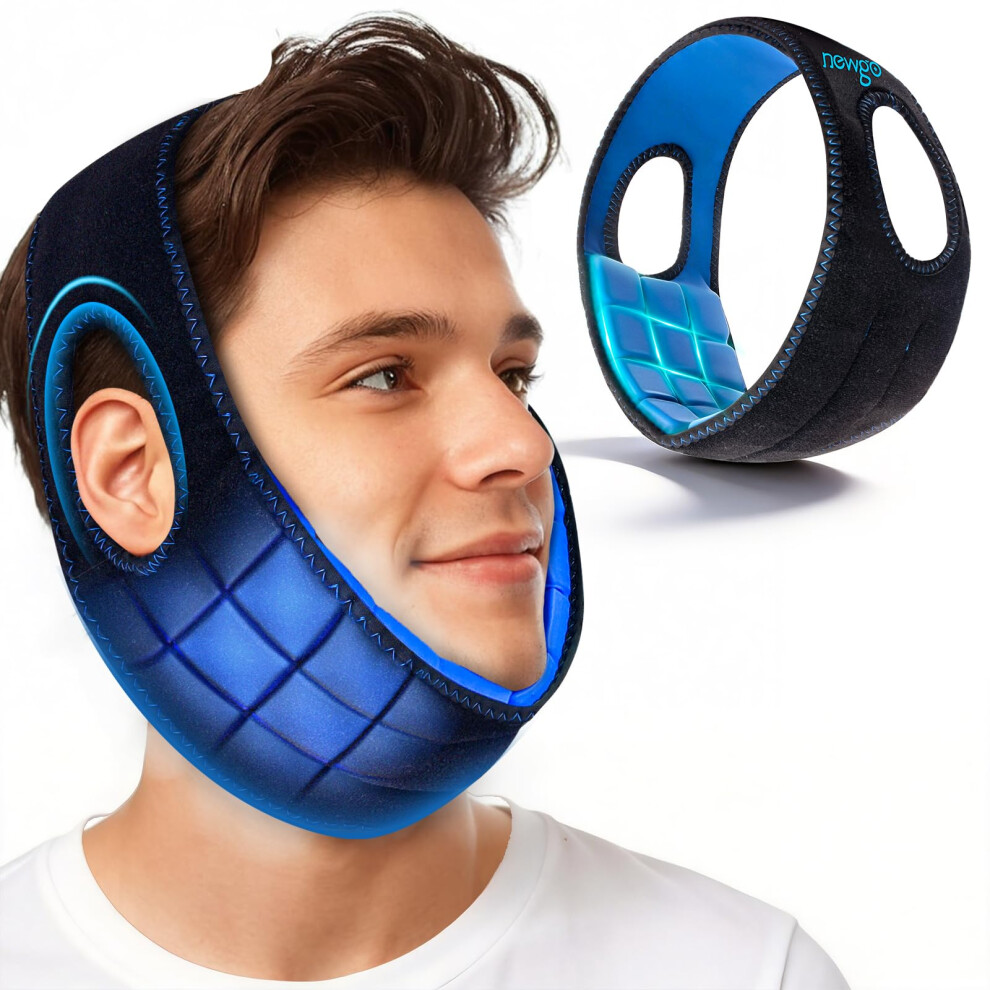 Newgo Jaw Ice Pack, 2 Hours Long Lasting Cold Therapy Flexible Face Ice Pack For Jaw Pain, Chin, Facial Surgery, Tmj