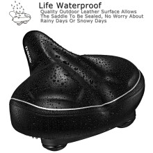 DAWAY C40i Ultra-Comfortable Oversized Bike Seat - Memory Foam Padded Bicycle Saddle for Men Women - Compatible with Peloton, Exercise, Mountain, and