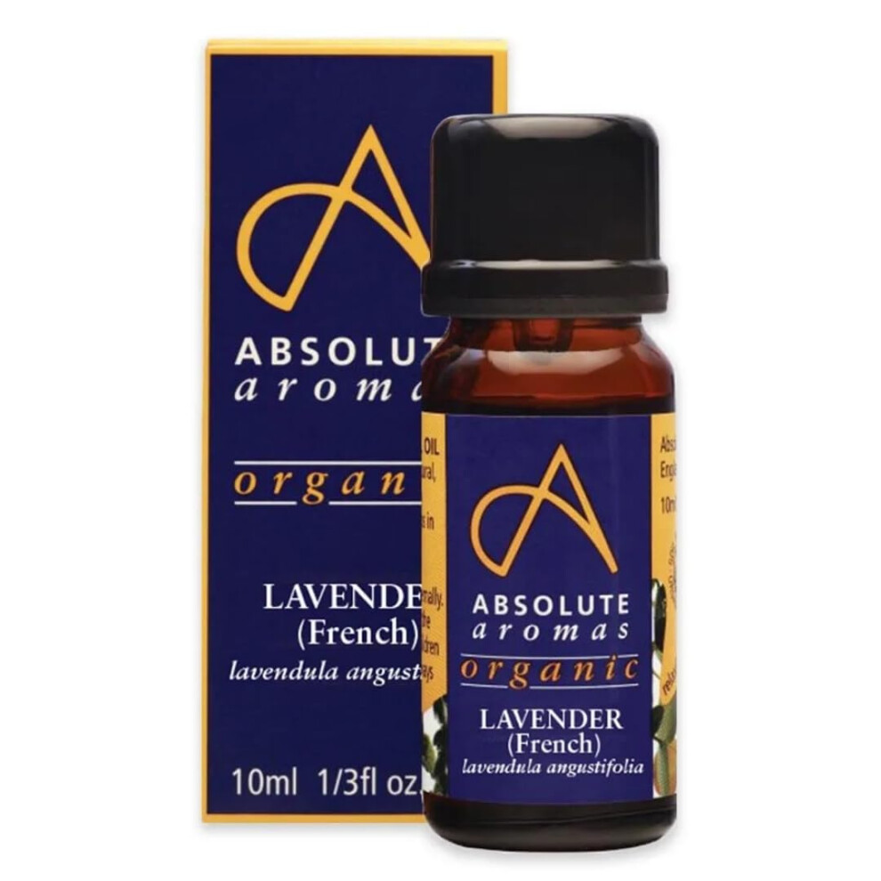 Absolute Aromas Lavender Organic Essential Oil 10Ml - 100% Pure, Natural, Vegan, Undiluted And Cruelty-Free - For Use In Diffusers, Oil Burners And A