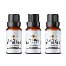 Aroma Energy | Evening by the Fire Essential Oil Blend - 30ml (3 x 10ml Bottles) - Contains Orange, Lavender, Sandalwood & Frankincense Oils - 100% P