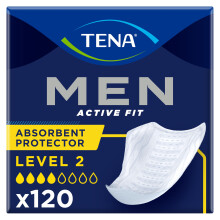 Tena Men Active Fit Absorbent Protector, Level 2, 6 Packs of 20 (120 Count)