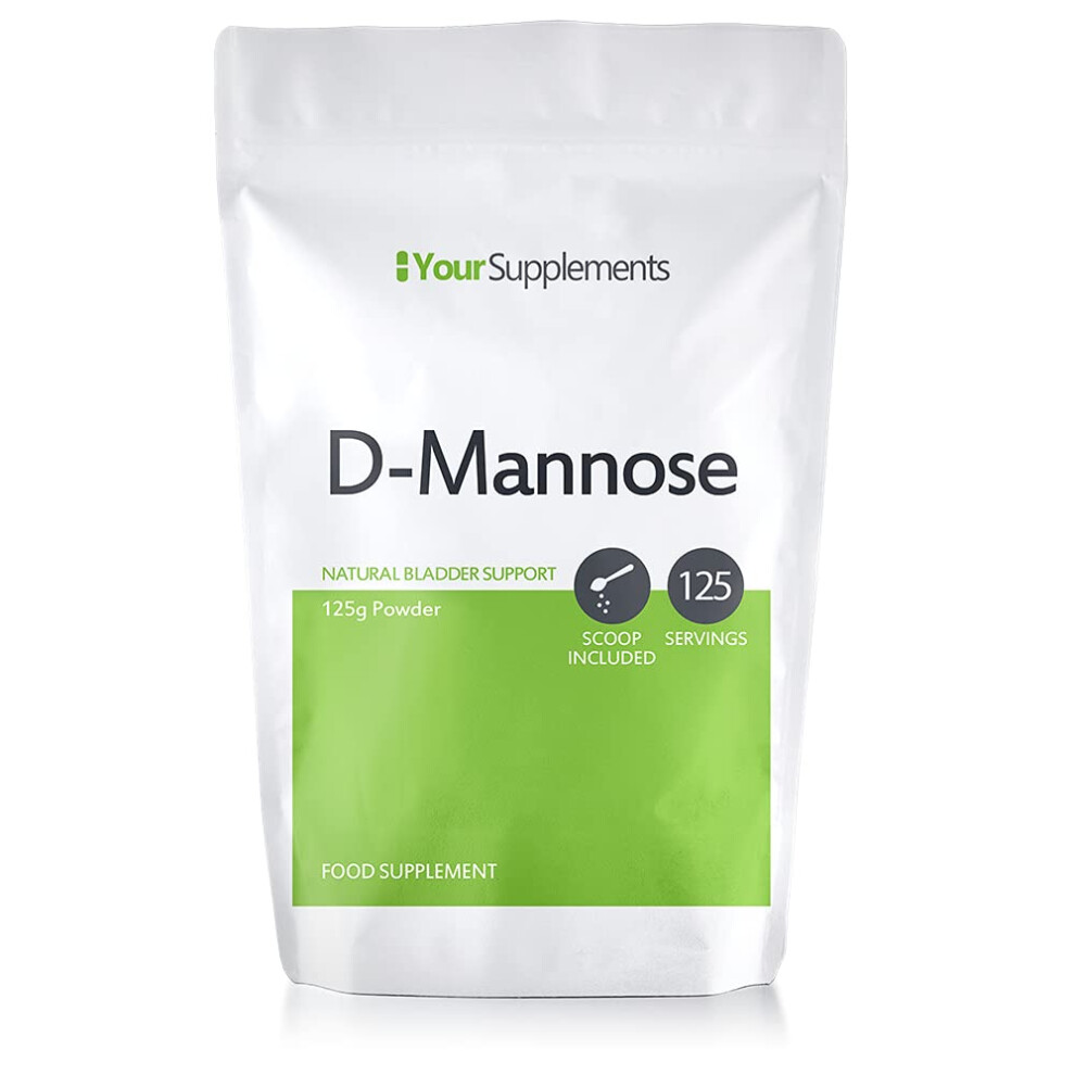 Yoursupplements Your Supplements - D Mannose Pure Powder 125G | Natural & Non Gmo | Vegetarian & Vegan Friendly | Scoop Included