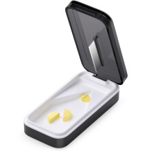 BUG HULL Pill Cutter with Removable Silicone Pad, Pill Cutter for Small Pills, Tablet Cutter for Pills, Pill Splitter with Stainless Steel Blade-Dark