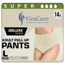 28 x Cream Incontinence Pants Women | Disposable Pant Women | Ladies Incontinence Pants | High Absorption and Soft-Stretch Waistband | Waist Size Lar
