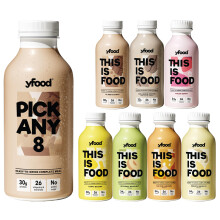 yfood - Complete Meal Replacement Drink - Pick Any 8 x 500ml - 34g protein, 26 v