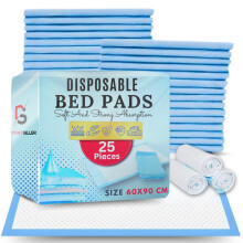 25 Pack Incontinence Bed Pads 60x90 cm– High Absorbent, Leakproof & Odour Control Disposable Bed Pads for Adults & Kids, Soft and Non-Slip Incontine