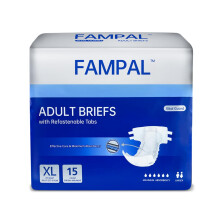 FAMPAL Vital Guard Adult Nappies for Men and Women, Disposable Adult Diapers for Incontinence, Maximum Absorbency, Odor Control, X-Large, 60 Count (4