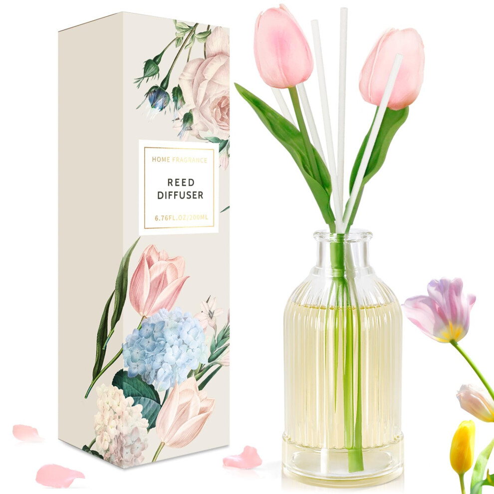 Scent-Hi Reed Diffuser 200Ml Fragrance Reed Diffusers, Aromatherapy Diffuser Set With 6 Fiber Sticks, Long Lasting Home Indoor Fragrance Reed Diffuse