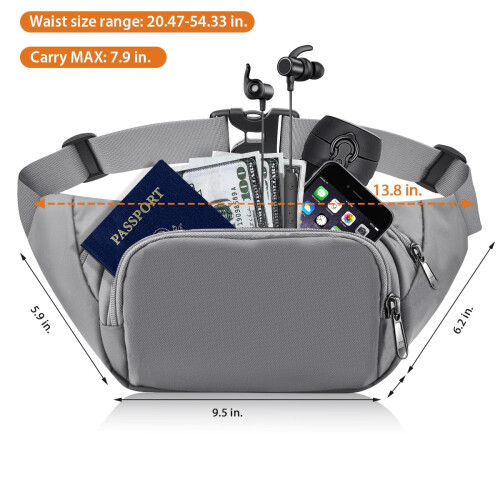 JAUSFETS 3 Pockets Bumbags Waterproof Large Capacity Waist Pack 1