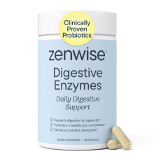Zenwise Health Digestive Enzymes + Probiotics for Gut Health and Prebiotics Fibre Supplements for Digestion - 100 Count