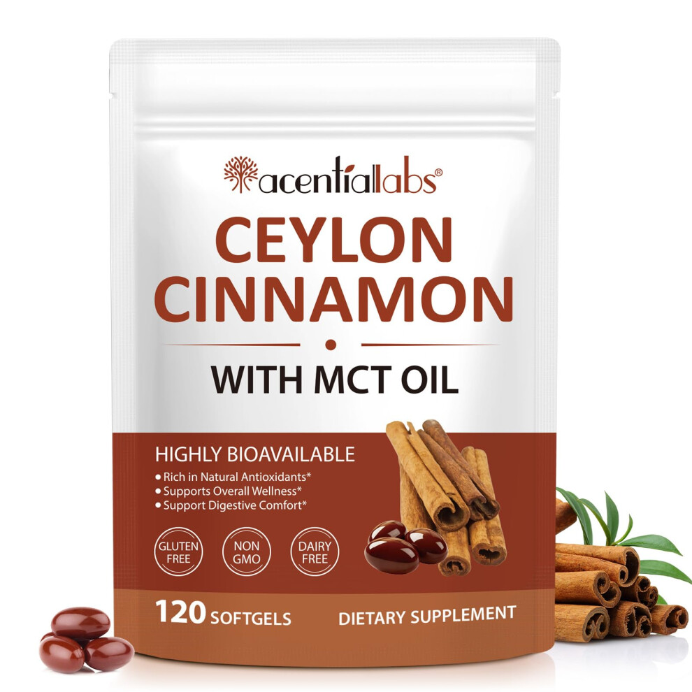 Duoduorener Ceylon Cinnamon Softgels, High Strength Cinnamomum Verum Extract With Mct Oil, Daily Wellness Support, 120 Softgels, 4 Month Supply