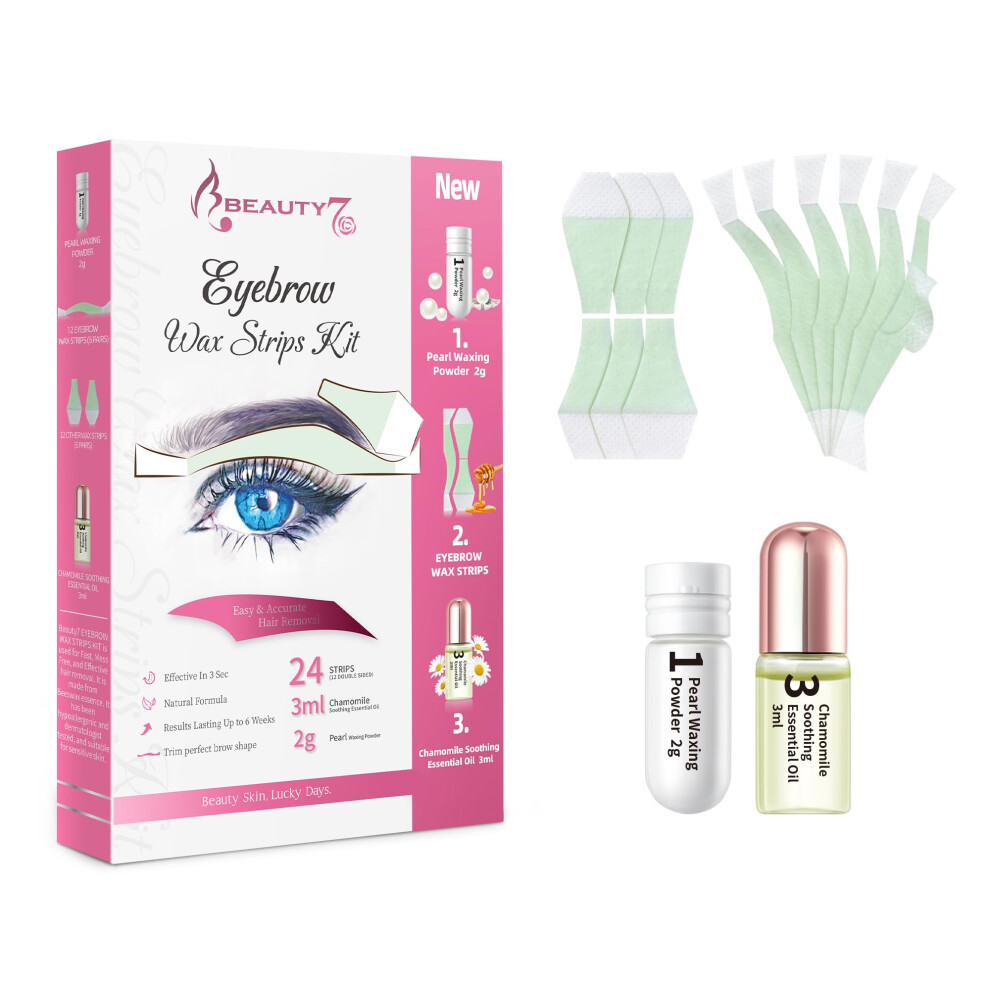 Beauty7 Eyebrow Waxing Strips, Wax Strips For Face, Quick Hair Removal Facial Fo