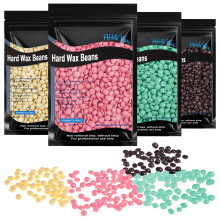 Beugo Hard Wax Beads, 4 X 100G Professional Wax Beads for All Body, Eyebrow, Armpit, Bikini, Back, Chest, Legs, Painless Hair Removal, Gifts for Wome