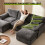 5-Seater U-Shaped Modular Cloud Sofa, Sectional Couch,Grey 8