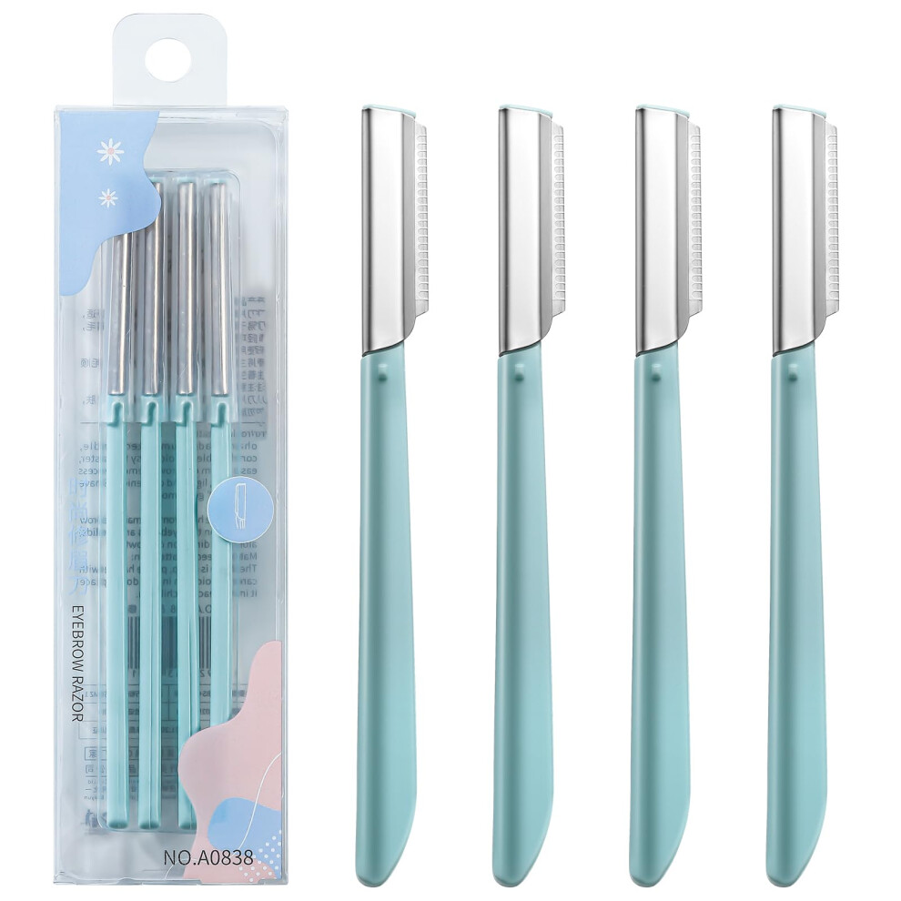 Lanjue 4 Pcs Eyebrow Razors Shaper Shavers, Dermaplaning Blades For Face, Face Razors For Women And Men, Facial Hair Removers Trimmer, Shaving Groomi